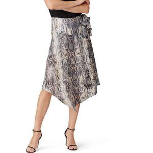 Small - KRISA - Snake Print Wrap Skirt Rent the Runway RTR $184 msrp